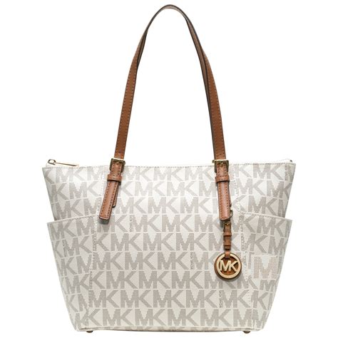 michael kors white leather handbag.